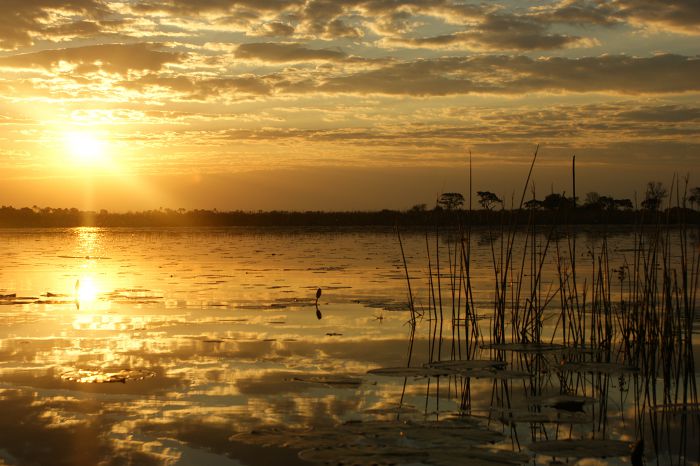 Sonnenuntergang über dem Wasser                   