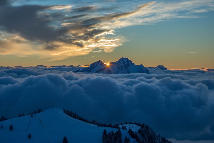 Sonnenuntergang Rigi Kulm (Winter)                