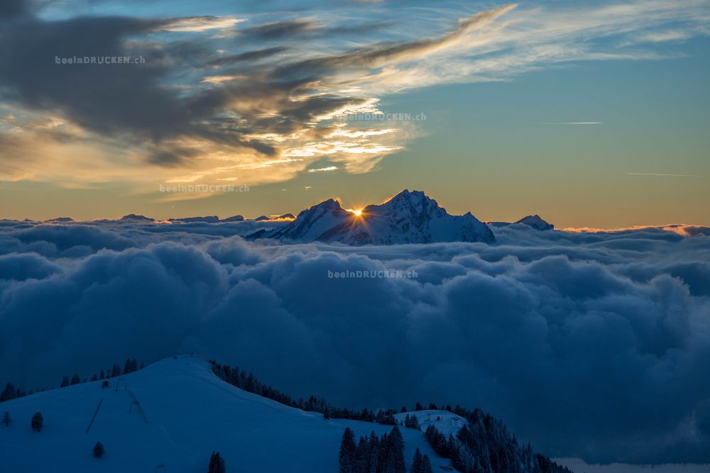 Sonnenuntergang Rigi Kulm (Winter)                