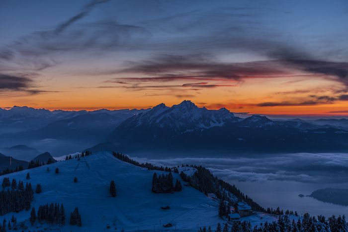 Winter auf der Rigi Kulm                          