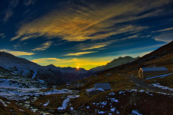 Sonnenuntergang Oberalppass                       